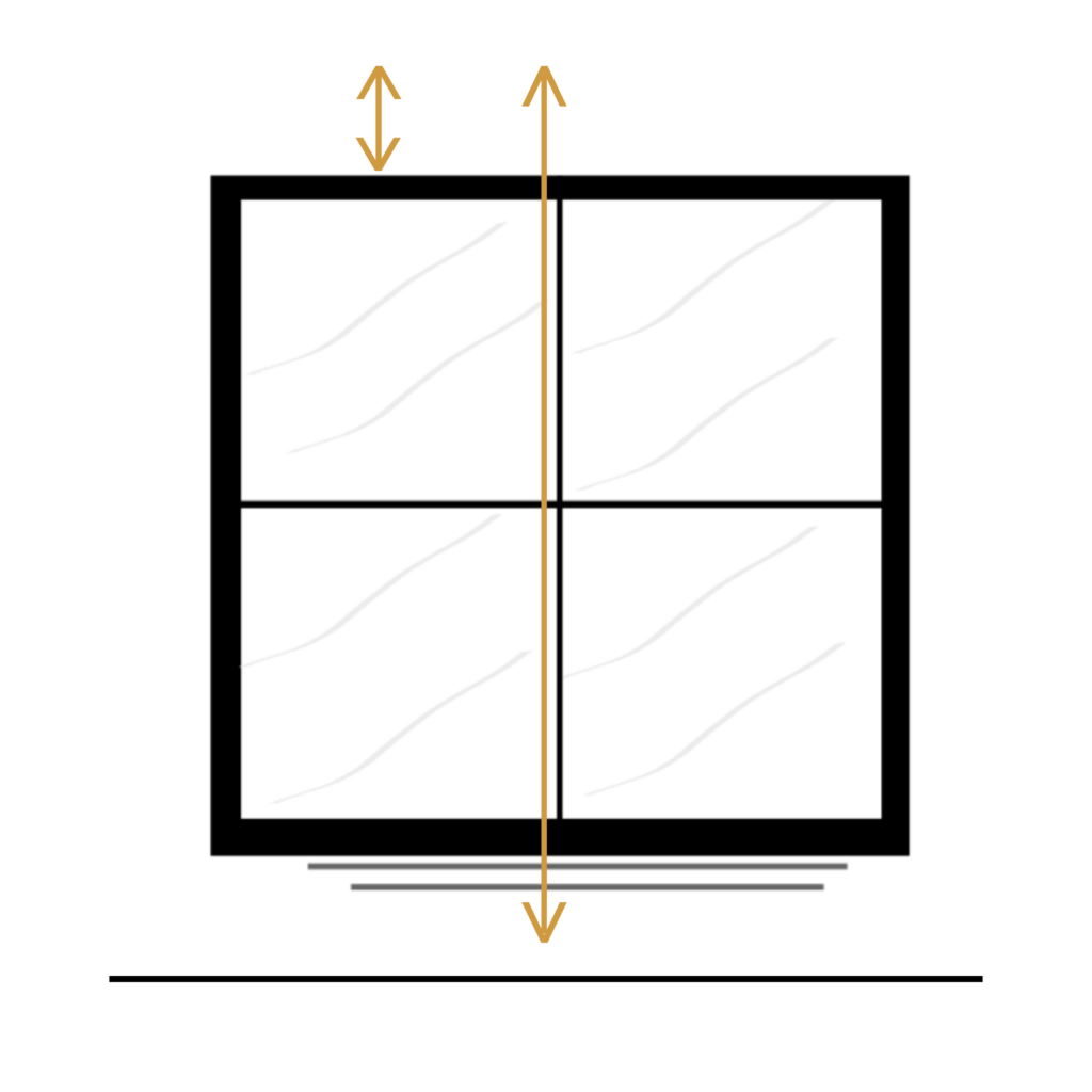 Vlakke ramen Hoogte Meten voor Gordijnen Zonder roede/rail | Gordijnatelier MalTex