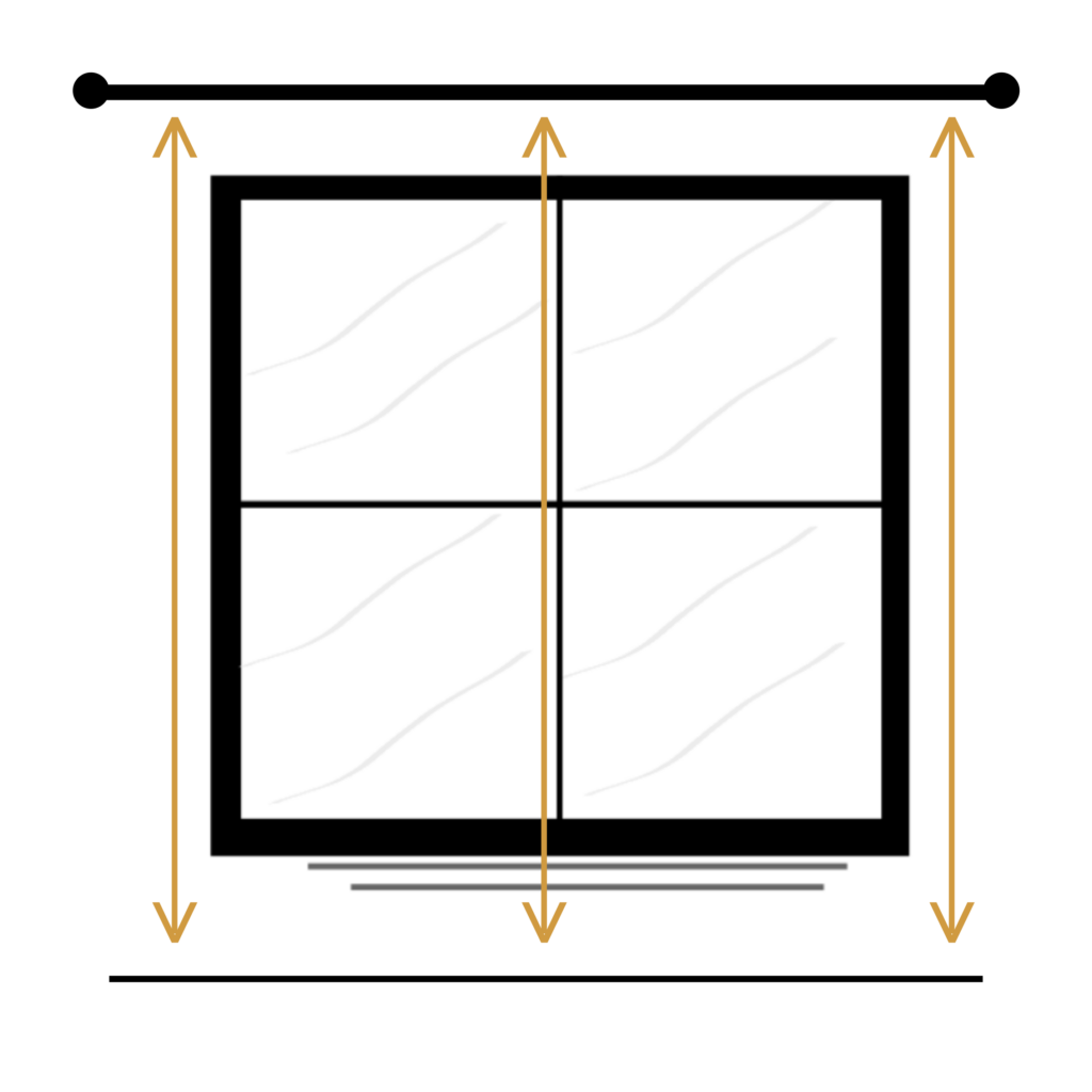 Vlakke ramen Hoogte Meten voor Gordijnen Met roede/rail | Gordijnatelier MalTex